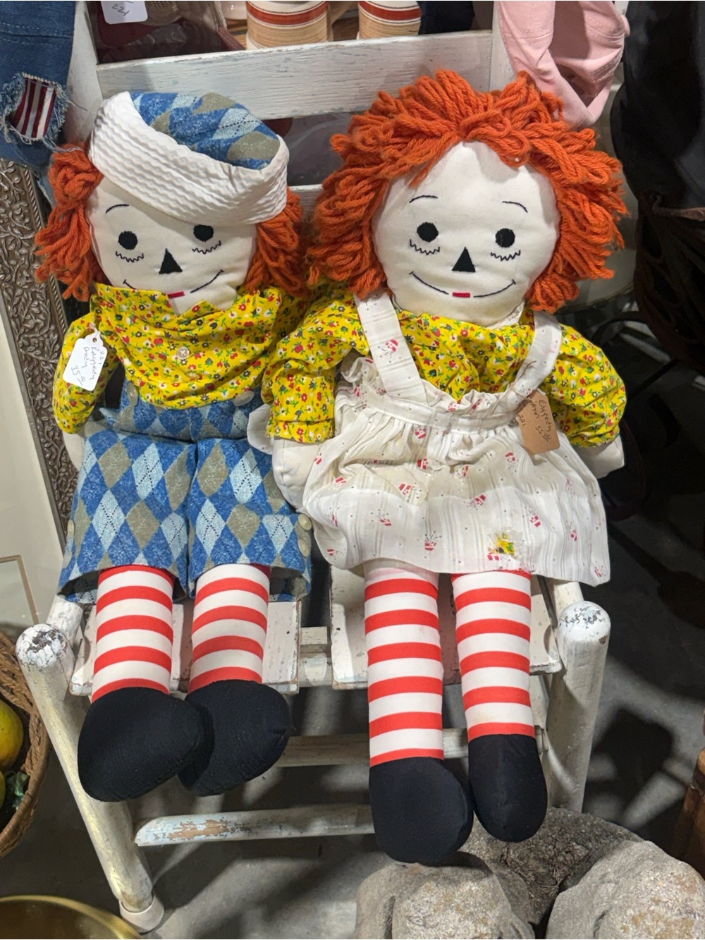 Vintage Raggedy Ann and Andy Dolls